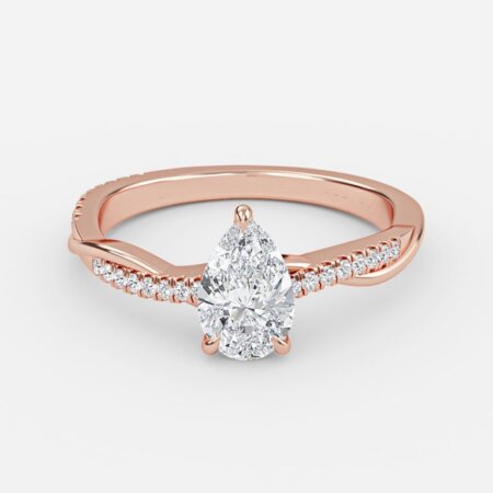 Nefereti Pear Side Diamond Engagement Ring