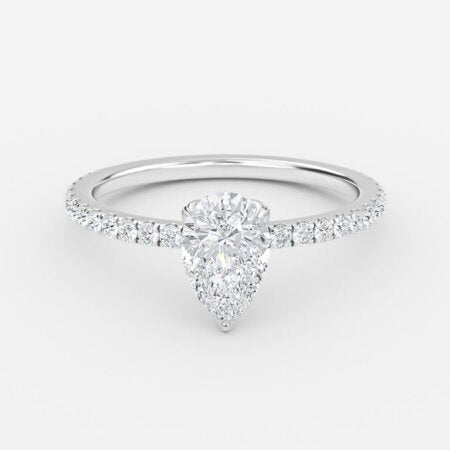 Moonlight Pear Side Diamond Engagement Ring