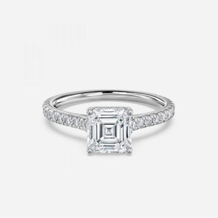 Nanami Asscher Hidden Halo Lab Grown Diamond Engagement Ring