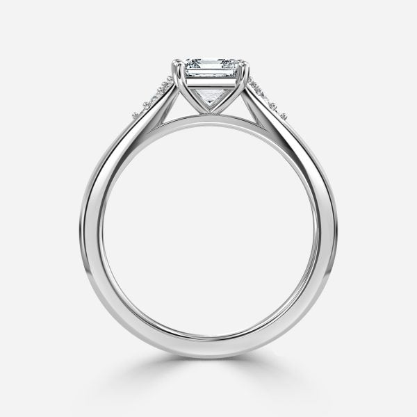 Anastasia Asscher Three Stone Lab Created Diamond Engagement Ring