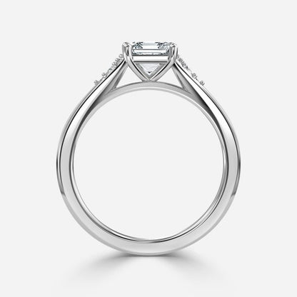 Anastasia Asscher Three Stone Lab Created Diamond Engagement Ring