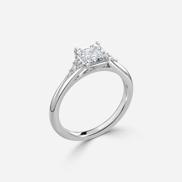 Anastasia Asscher Three Stone Lab Created Diamond Engagement Ring