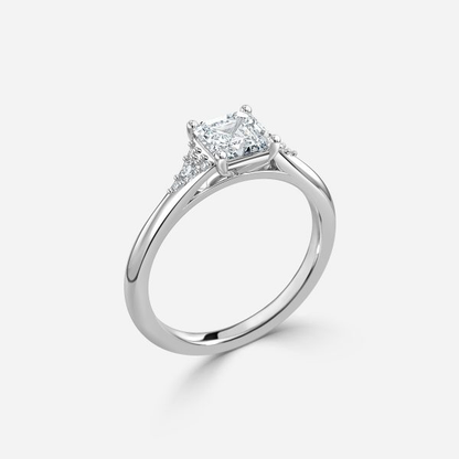 Anastasia Asscher Three Stone Lab Created Diamond Engagement Ring