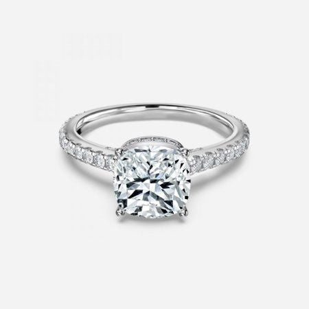 Charles Cushion Hidden Halo Lab Grown Diamond Engagement Ring