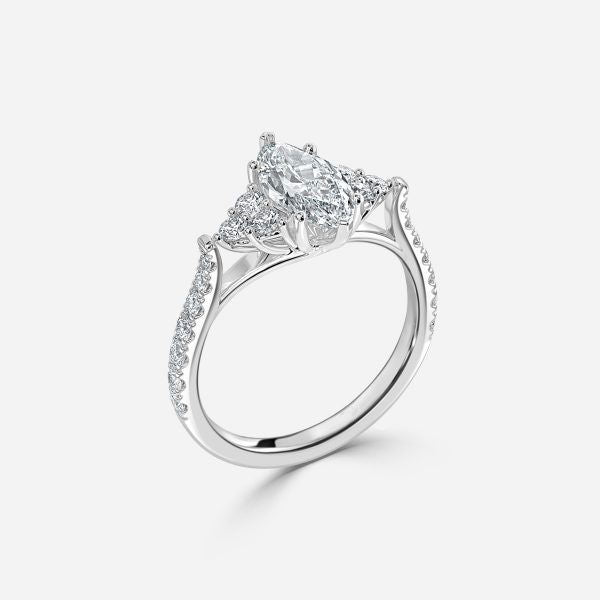 Elizabeth Marquise Three Stone Engagement Ring