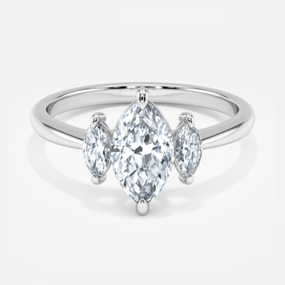 Kylie Marquise Three Stone Engagement Ring