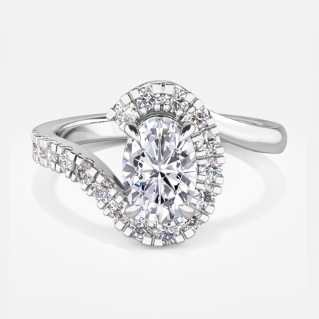 Neto Oval Halo Lab Grown Diamond Engagement Ring