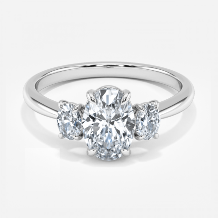 Kylie Oval Three Stone Lab Grown Diamond Engagement Ring