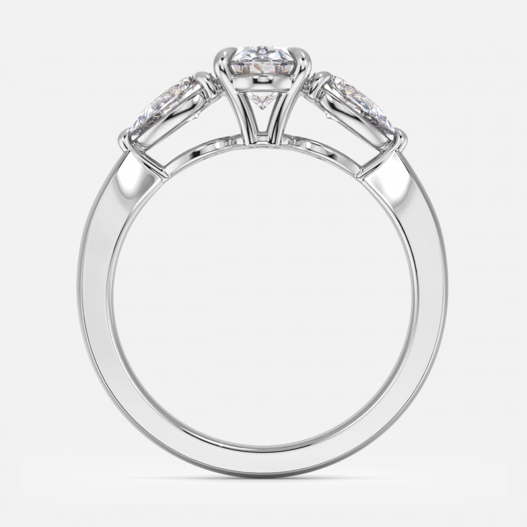 Olina Oval Three Stone Lab Grown Diamond Engagement Ring