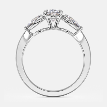 Olina Oval Three Stone Lab Grown Diamond Engagement Ring