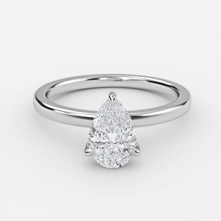 Essian Pear Hidden Halo Lab Grown Diamond Engagement Ring