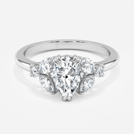 Yasmin Pear Three Stone Lab Grown Diamond Engagement Ring