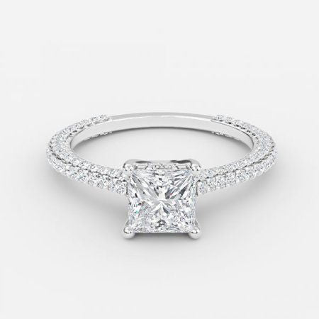 Iona Princess Hidden Halo Lab Grown Diamond Engagement Ring