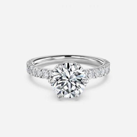 Kenzo Round Lab Grown Diamond Hidden Halo Engagement Ring