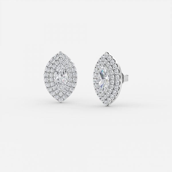 Marquise Lab Grown Diamond Double Halo Earring