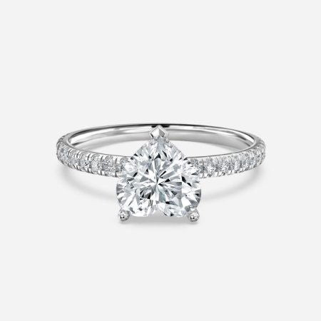 Luz De La Luna Heart Side Diamond Engagement Ring