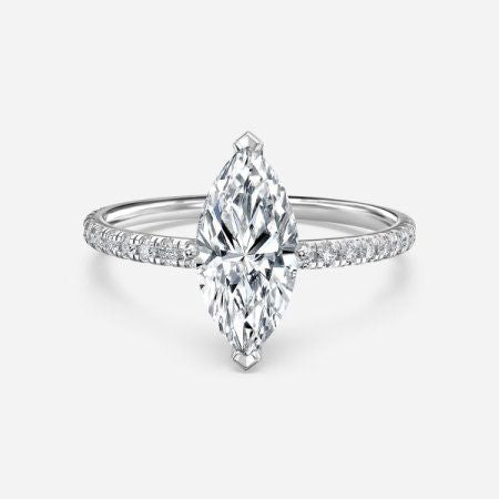 Luz De La Luna Marquise Diamond Band Engagement Ring