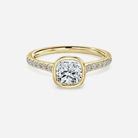 Ali&#039;i Cushion Bezel Lab Grown Diamond Engagement Ring