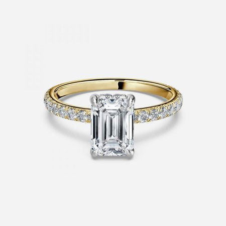 Sadie Alani Emerald Hidden Halo Lab Grown Diamond Engagement Ring