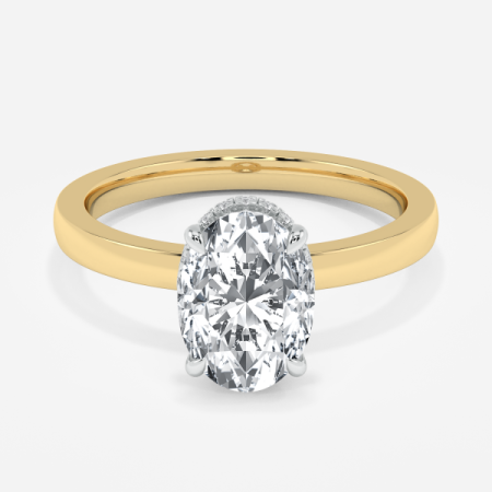 Lesley Oval Hidden Halo Lab Grown Diamond Engagement Ring