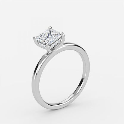 Nhẫn đính hôn kim cương nuôi cấy trong phòng thí nghiệm Essian Princess Hidden Halo