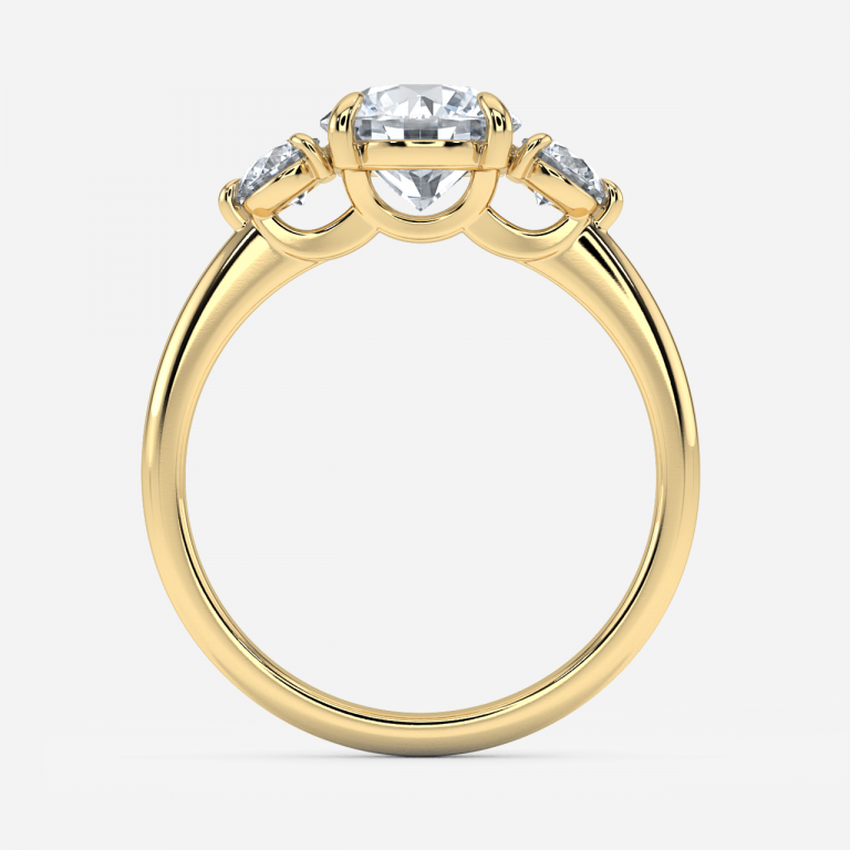 Kylie Round Lab Created Diamond Three Stone Engagement Ring