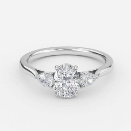 Nita Oval Three Stone Lab Grown Diamond Engagement Ring