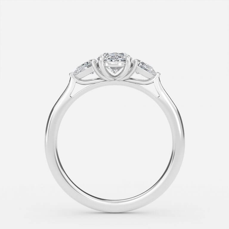 Nita Oval Three Stone Lab Grown Diamond Engagement Ring